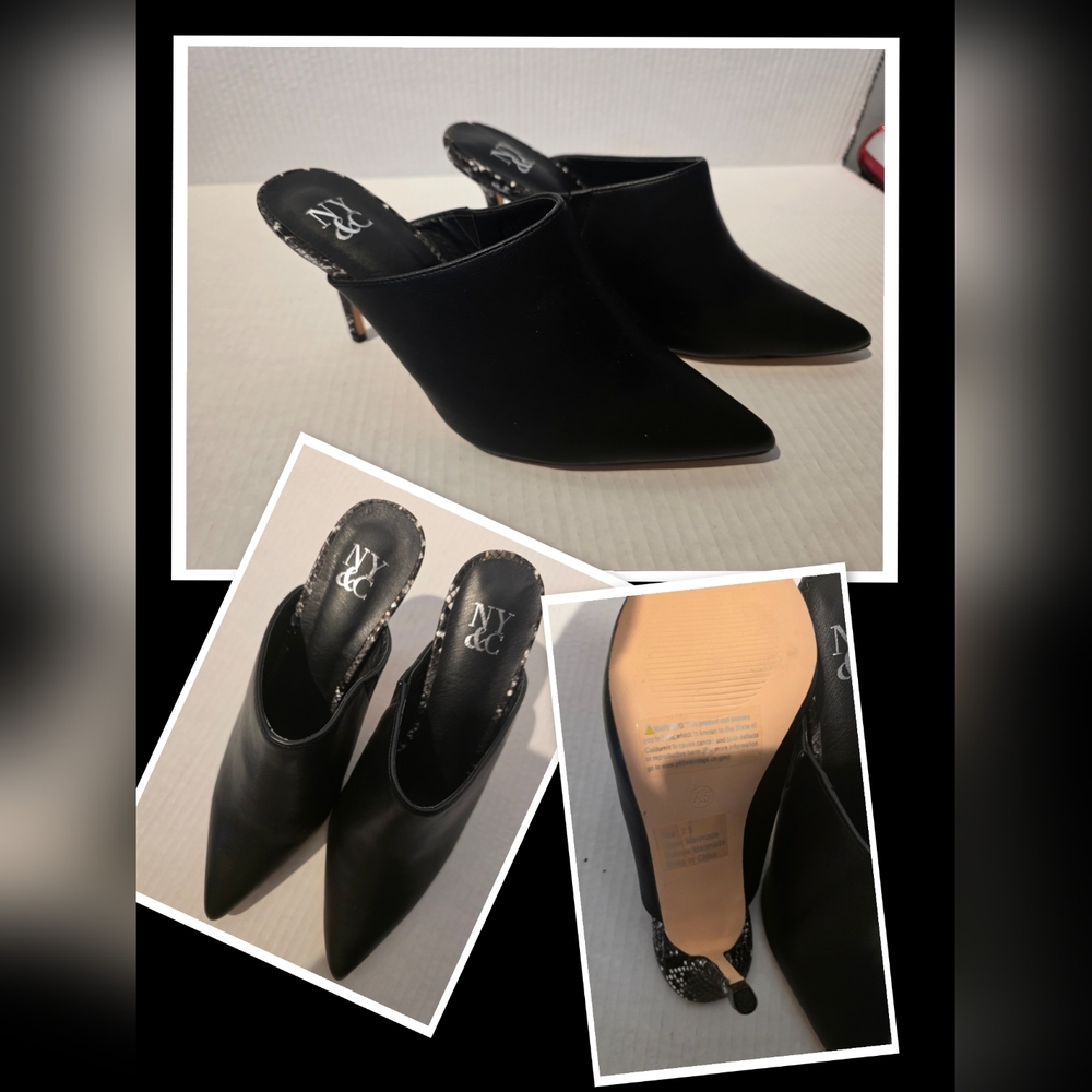 New York & Company Elegant Black Mules